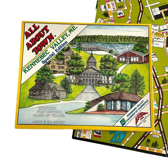 Vintage 1979 All About Town Board Game Kennebec Valley Maine Augusta Belgrade ++ - Picture 6 of 11